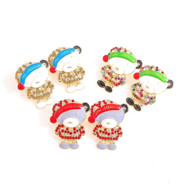 Wholesale Christmas Bear Alloy Earrings JDC-ES-JQ167 Earrings JoyasDeChina Wholesale Jewelry JoyasDeChina Joyas De China