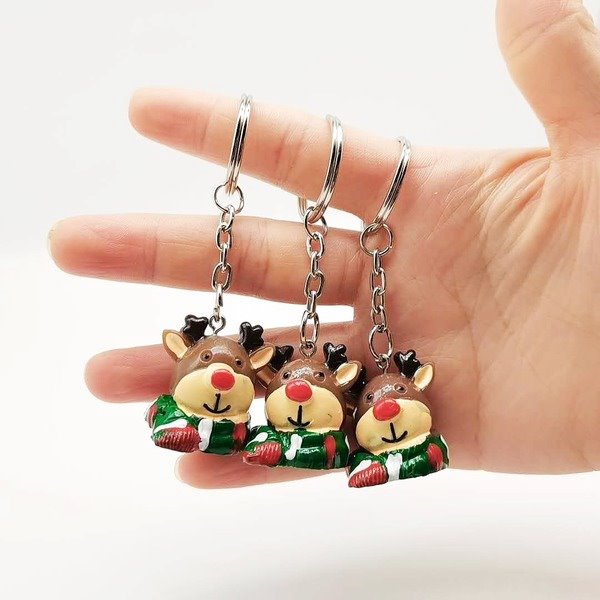 Wholesale Christmas Bell Reindeer Resin Keychain JDC-KC-YY139 Keychains 围颂 Wholesale Jewelry JoyasDeChina Joyas De China