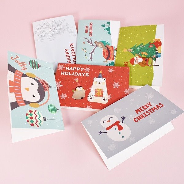 Wholesale Christmas Card Paper Greeting Card Set of 24 sheets MOQ≥2 JDC-GC-QW002 Greeting Card 奇蚁文化 Wholesale Jewelry JoyasDeChina Joyas De China