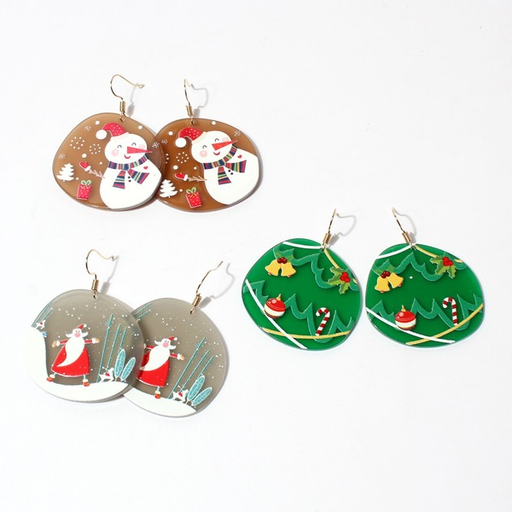 Wholesale Christmas Color Acrylic Alloy Earrings JDC-ES-TC200 Earrings JoyasDeChina Wholesale Jewelry JoyasDeChina Joyas De China