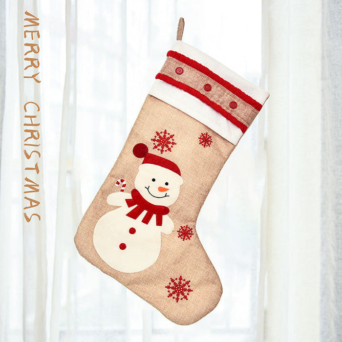 Wholesale christmas decoration cloth christmas socks JDC-SK-GL007 港恋 Snowman Wholesale Jewelry JoyasDeChina Joyas De China