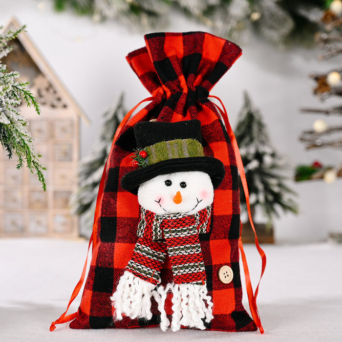 Wholesale Christmas decorations red and Black Plaid gift bags JDC-CS-HB032 Christmas JoyasDeChina snowman Wholesale Jewelry JoyasDeChina Joyas De China