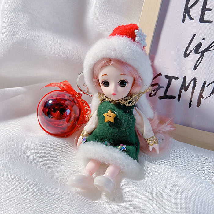 Wholesale Christmas doll key chain JDC-KC-LX025 Keychains 恋希 Pink + Red Austin Wholesale Jewelry JoyasDeChina Joyas De China