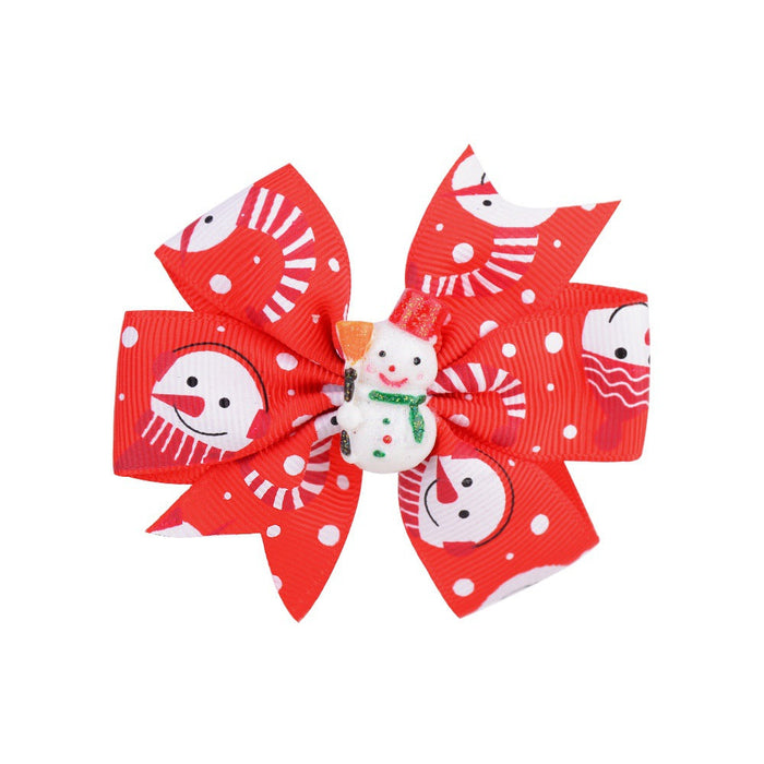 Wholesale Christmas Dovetail Bow Polyester Ribbed Hair Clips JDC-HC-GSYL029 Hair Clips JoyasDeChina 1 Wholesale Jewelry JoyasDeChina Joyas De China
