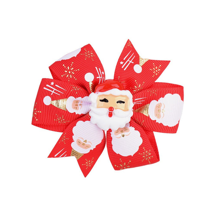 Wholesale Christmas Dovetail Bow Polyester Ribbed Hair Clips JDC-HC-GSYL029 Hair Clips JoyasDeChina 2 Wholesale Jewelry JoyasDeChina Joyas De China