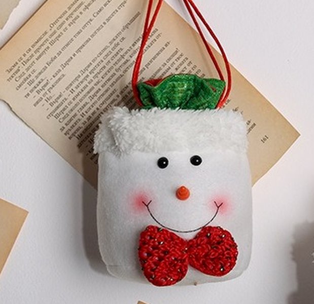 Wholesale Christmas Drawstring Fabric Bag Gift Bag JDC-HB-GL001 Handbags 港恋 Apple bag snowman Wholesale Jewelry JoyasDeChina Joyas De China