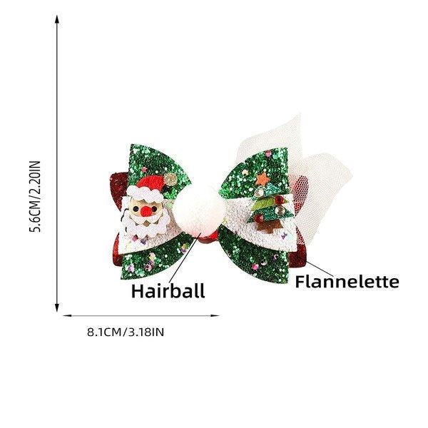 Wholesale Christmas Flannel Alloy Hair Ball Bow Hair Clips JDC-HC-JL056 Hair Clips 氿乐 Wholesale Jewelry JoyasDeChina Joyas De China