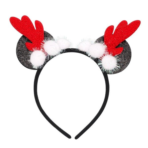 Wholesale christmas flannel antlers black alloy headband JDC-HD-JL051 Headband 氿乐 Wholesale Jewelry JoyasDeChina Joyas De China