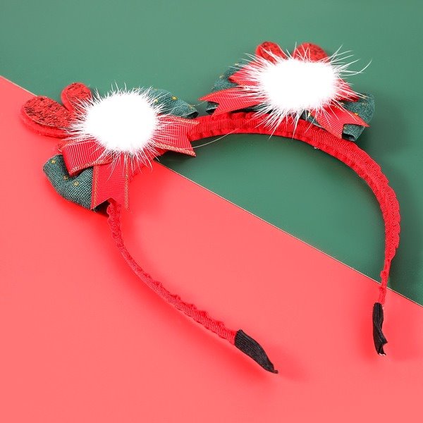 Wholesale Christmas Flannel Hair Ball Elk Horn Headband JDC-HD-JL047 Headband 氿乐 Wholesale Jewelry JoyasDeChina Joyas De China