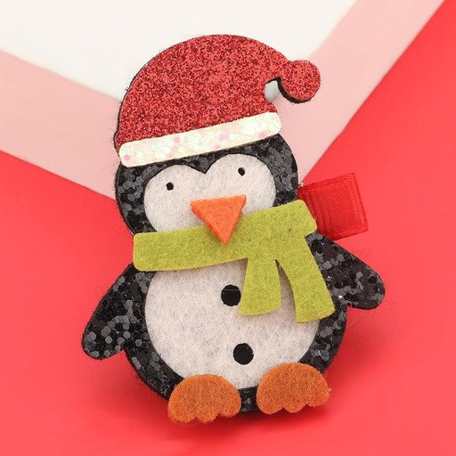 Wholesale Christmas Flannel Penguin Alloy Hair Clips JDC-HC-JL043 Hair Clips 氿乐 Wholesale Jewelry JoyasDeChina Joyas De China
