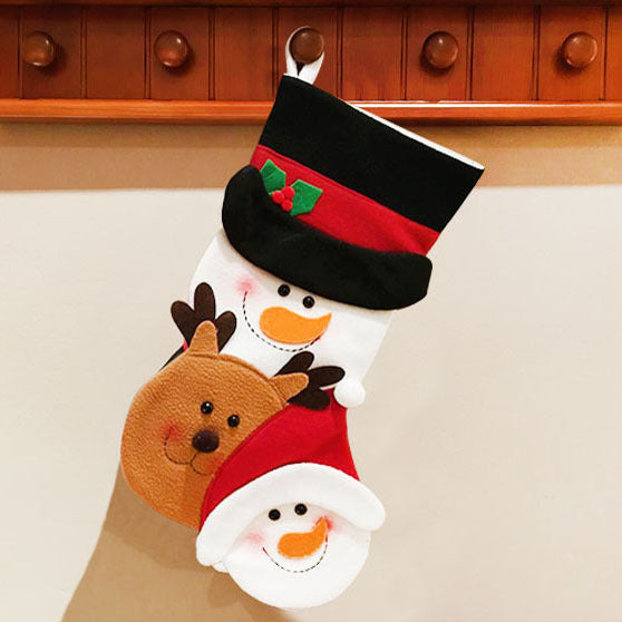 Wholesale Christmas Gift Bag Large Flannel Christmas Socks JDC-SK-FA003 韵发 snowman Wholesale Jewelry JoyasDeChina Joyas De China