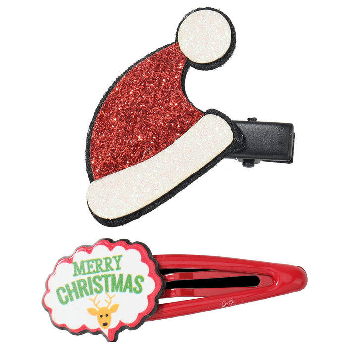 Wholesale Christmas Hat Alloy Flannel Resin Hair Clips JDC-HC-JL052 Hair Clips 氿乐 Wholesale Jewelry JoyasDeChina Joyas De China
