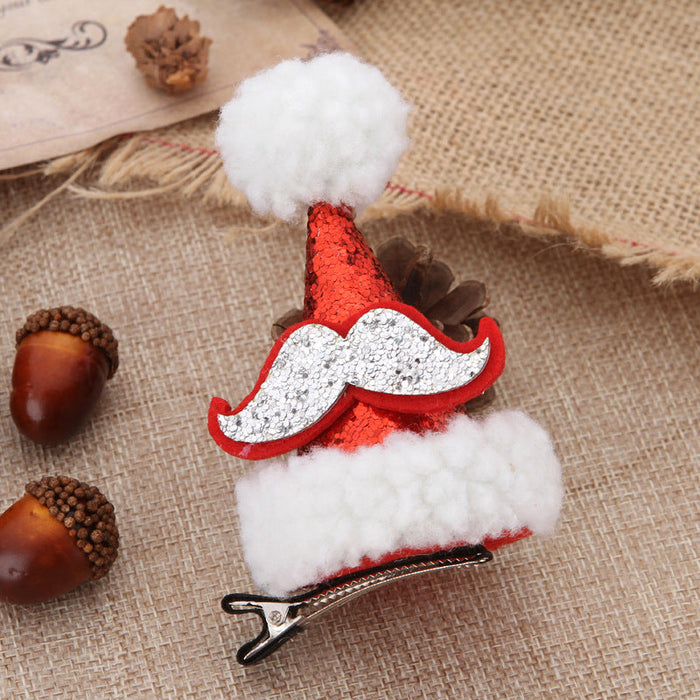 Wholesale Christmas hats children's cloth Hair Clips JDC-HC-GL007 Hair Clips 誠蟋 Beard Wholesale Jewelry JoyasDeChina Joyas De China