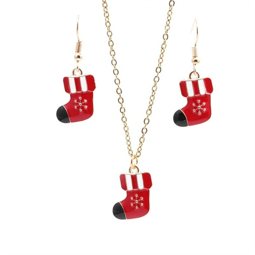 Wholesale Christmas Heart Necklace Earrings 2pcs set JDC-NE-ML111 NECKLACE JoyasDeChina Wholesale Jewelry JoyasDeChina Joyas De China