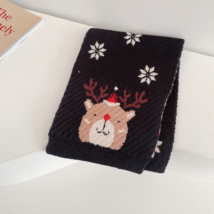 Wholesale Christmas lovely bear wool children scarf JDC-SC-LH009 scarf 旅禾 black Wholesale Jewelry JoyasDeChina Joyas De China