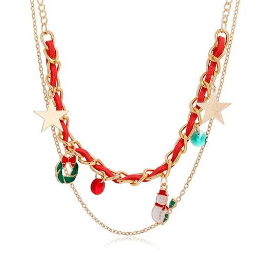 Wholesale Christmas Multilayer Alloy Necklaces JDC-NE-ZL002 necklaces JoyasDeChina Wholesale Jewelry JoyasDeChina Joyas De China