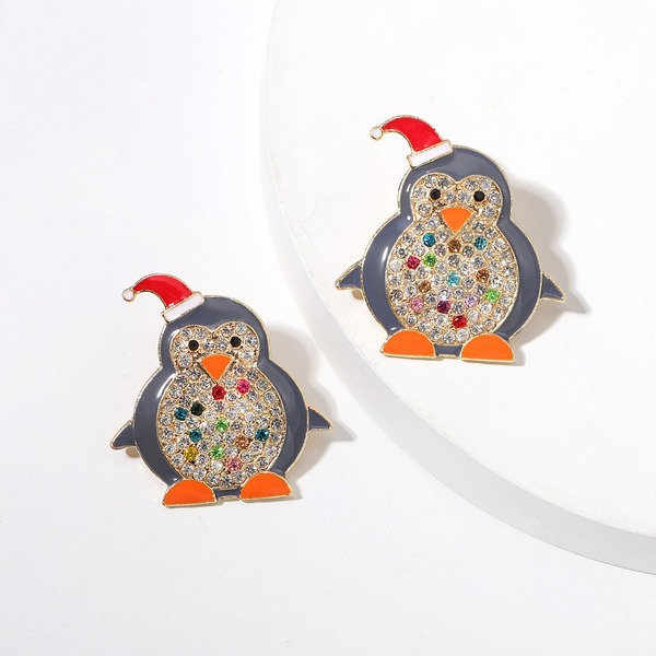 Wholesale Christmas Penguin Alloy Earrings JDC-ES-JQ163 Earrings JoyasDeChina Wholesale Jewelry JoyasDeChina Joyas De China