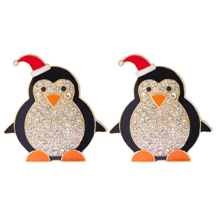 Wholesale Christmas Penguin Alloy Earrings JDC-ES-JQ163 Earrings JoyasDeChina black Wholesale Jewelry JoyasDeChina Joyas De China