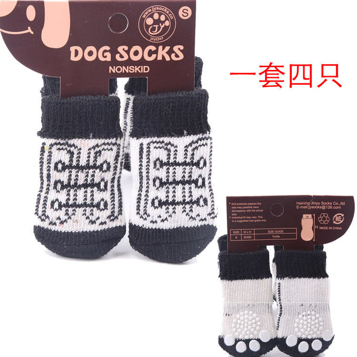 Wholesale Christmas pet Polyester non-slip socks Pet Clothes JDC-PC-WW003 Pet Clothes JoyasDeChina shoelace*Two pairs S (within1kg) Wholesale Jewelry JoyasDeChina Joyas De China