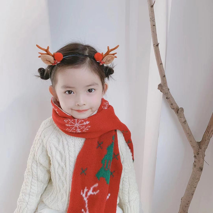 Wholesale Christmas red elk wool children scarf JDC-SC-LH011 scarf 旅禾 Wholesale Jewelry JoyasDeChina Joyas De China