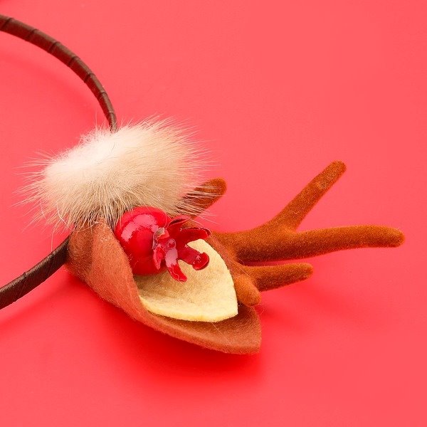 Wholesale christmas resin flannel antler headband JDC-HD-JL053 Headband 氿乐 Wholesale Jewelry JoyasDeChina Joyas De China