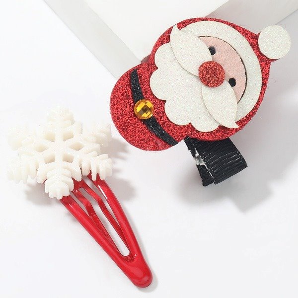 Wholesale Christmas Santa Alloy Flannel Resin Hair Clips JDC-HC-JL053 Hair Clips 氿乐 Wholesale Jewelry JoyasDeChina Joyas De China