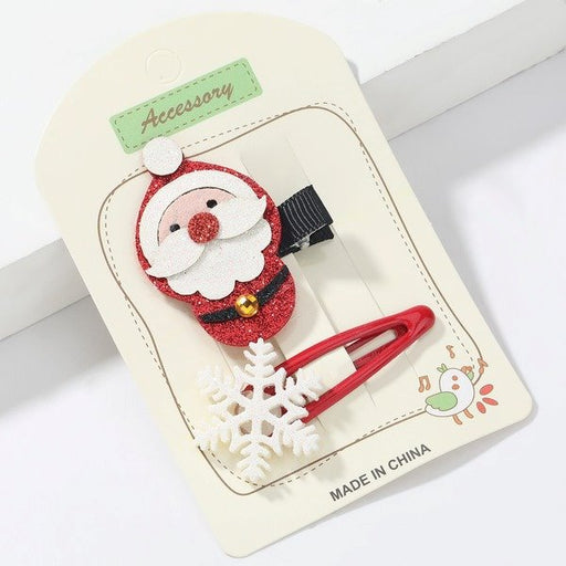 Wholesale Christmas Santa Alloy Flannel Resin Hair Clips JDC-HC-JL053 Hair Clips 氿乐 Wholesale Jewelry JoyasDeChina Joyas De China