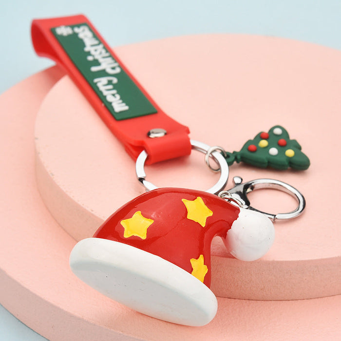 Wholesale Christmas Santa Resin Keychain JDC-KC-WS021 Keychains 围颂 hat OPP bag Wholesale Jewelry JoyasDeChina Joyas De China