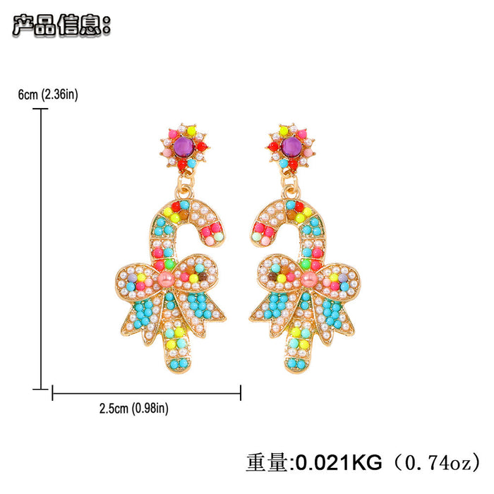 Wholesale christmas scepter alloy earrings JDC-ES-JQ177 Earrings JoyasDeChina Wholesale Jewelry JoyasDeChina Joyas De China