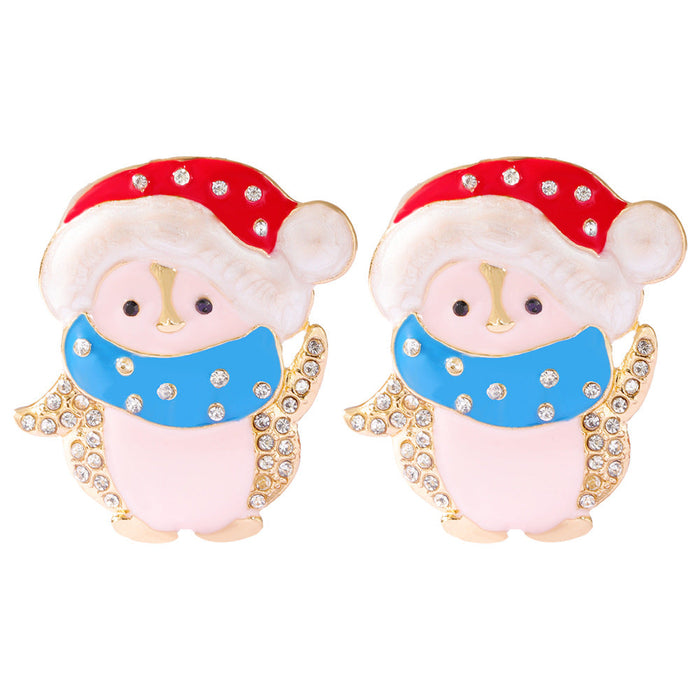 Wholesale Christmas Snowman Alloy Earrings JDC-ES-JQ157 Earrings JoyasDeChina blue Wholesale Jewelry JoyasDeChina Joyas De China