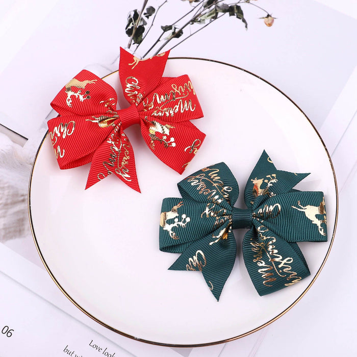 Wholesale Christmas Snowman bow Hair Clips JDC-HC-YL050 Hair Clips 捇豐 Wholesale Jewelry JoyasDeChina Joyas De China
