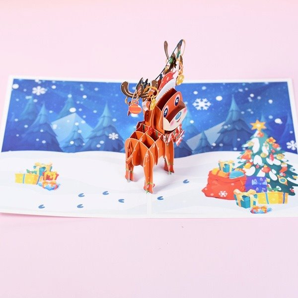 Wholesale Christmas special paper three-dimensional greeting cards MOQ≥2 JDC-GC-QW007 Greeting Card 奇蚁文化 Wholesale Jewelry JoyasDeChina Joyas De China