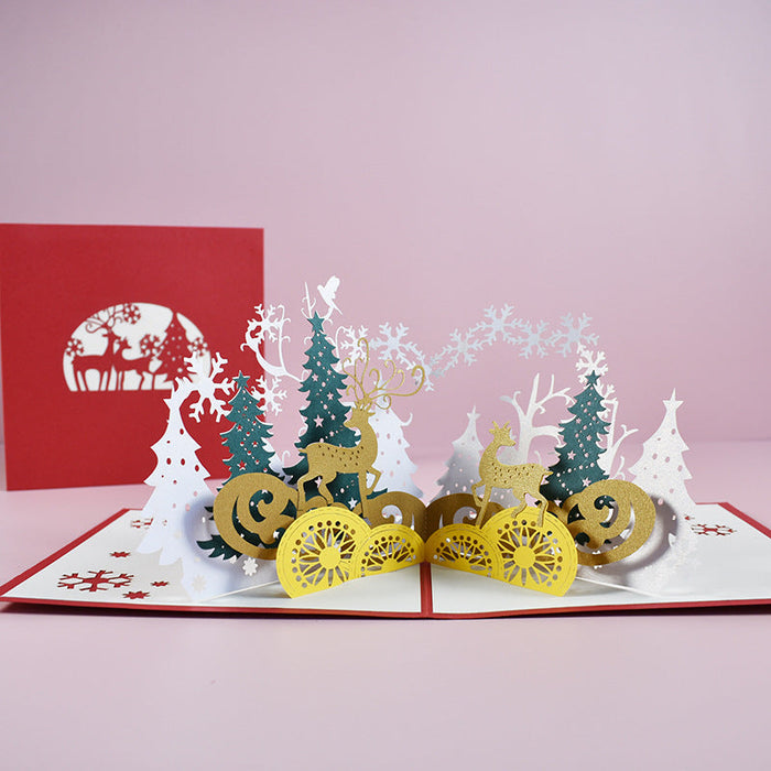 Wholesale Christmas special paper three-dimensional greeting cards MOQ≥2 JDC-GC-QW008 Greeting Card 奇蚁文化 A minimum 2 pieces for wholesale Wholesale Jewelry JoyasDeChina Joyas De China