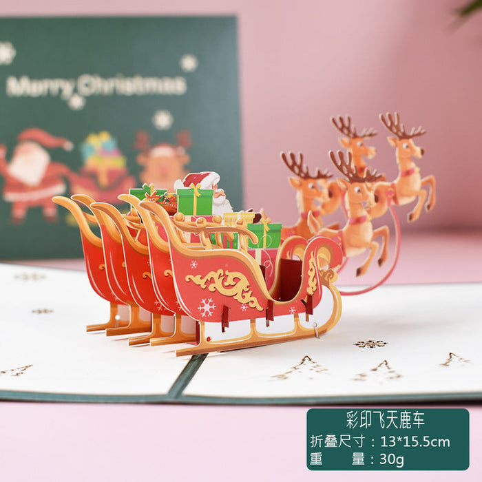 Wholesale Christmas special paper three-dimensional greeting cards MOQ≥2 JDC-GC-QW014 Greeting Card 奇蚁文化 A minimum 2 pieces for wholesale Wholesale Jewelry JoyasDeChina Joyas De China
