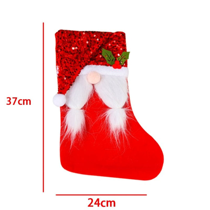 Wholesale Christmas Stockings Fabric Gift Bag Decoration Ornaments JDC-OS-GL001 Ornaments 港恋 Red braid Wholesale Jewelry JoyasDeChina Joyas De China