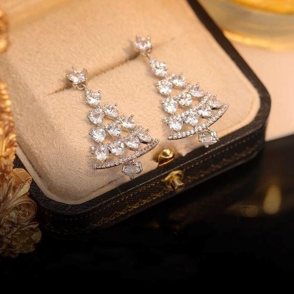Wholesale Christmas tree alloy 925 silver needle earrings JDC-ES-XuF027 Earrings 旭帆 Wholesale Jewelry JoyasDeChina Joyas De China
