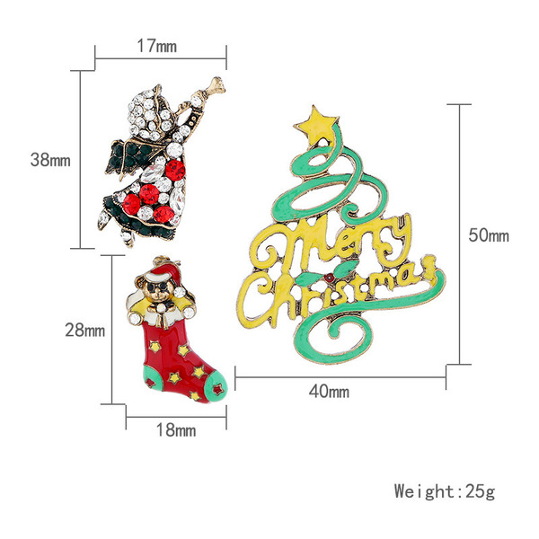 Wholesale Christmas tree bayonet Brooch 3-piece Christmas suit JDC-BC-KQ004 Brooches JoyasDeChina Wholesale Jewelry JoyasDeChina Joyas De China