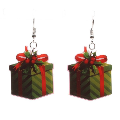 Wholesale Christmas Tree Bells Gift Box Acrylic Earrings JDC-ES-ML074 Earrings JoyasDeChina Wholesale Jewelry JoyasDeChina Joyas De China