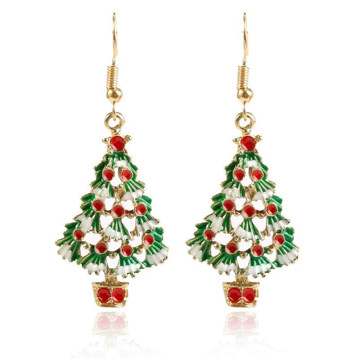 Wholesale Christmas Tree Pendant Alloy Earrings JDC-ES-GSKQ020 Earrings JoyasDeChina KC gold-color Wholesale Jewelry JoyasDeChina Joyas De China
