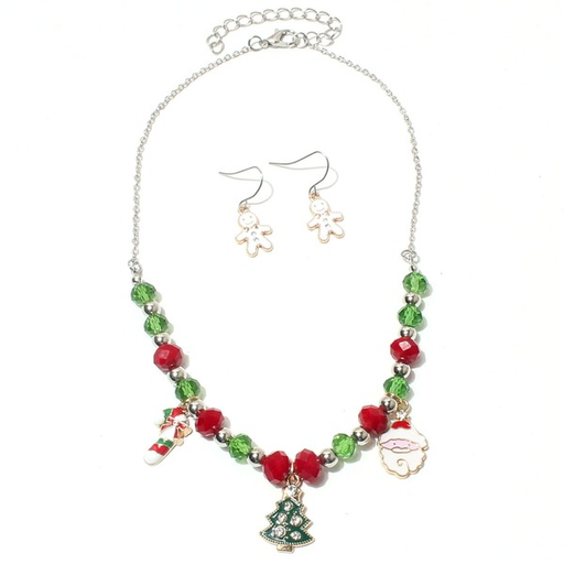 Wholesale Christmas Tree Pendant Glass Necklace Earring Set JDC-NE-TC247 necklaces JoyasDeChina Wholesale Jewelry JoyasDeChina Joyas De China