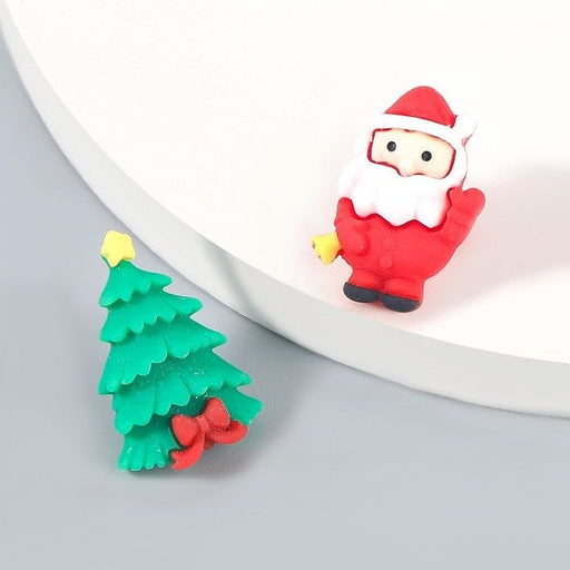 Wholesale Christmas Tree Santa Claus Alloy Resin Earrings JDC-ES-JL647 Earrings ?鹄? Wholesale Jewelry JoyasDeChina Joyas De China