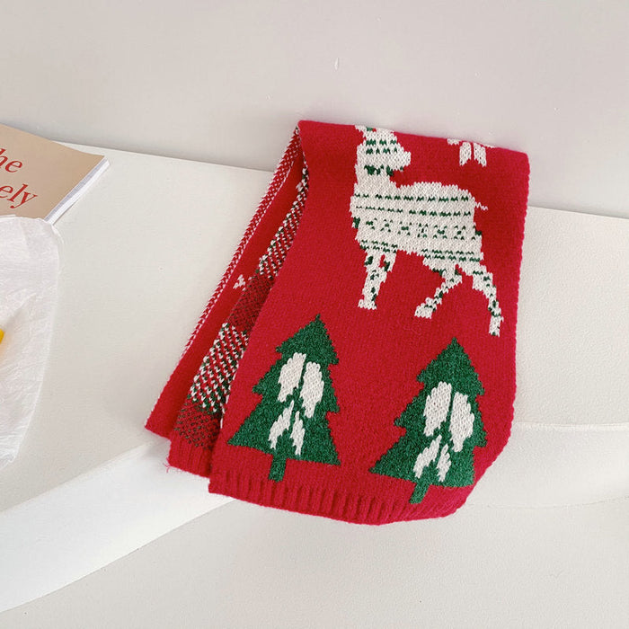 Wholesale Christmas tree snowflake wool children scarf JDC-SC-LH012 scarf 旅禾 RED2 Wholesale Jewelry JoyasDeChina Joyas De China