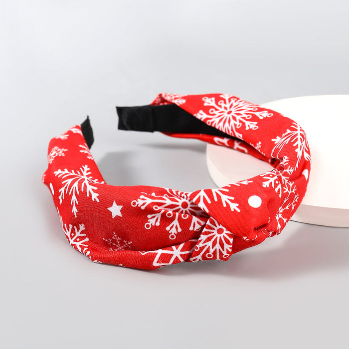 Wholesale christmas wide brim knotted fabric snowflake headband JDC-HD-JL036 Headband JoyasDeChina red Wholesale Jewelry JoyasDeChina Joyas De China