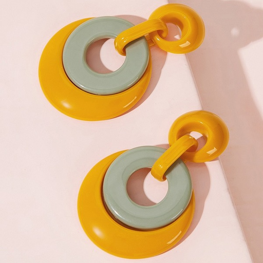 Bulk Jewelry Wholesale circle acrylic color matching multilayer earrings JDC-ES-YN012 Wholesale factory from China YIWU China