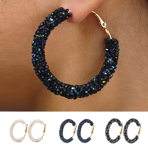 Bulk Jewelry wholesale Circle crystal earrings earrings female  JDC-ES-f107 Wholesale factory from China YIWU China