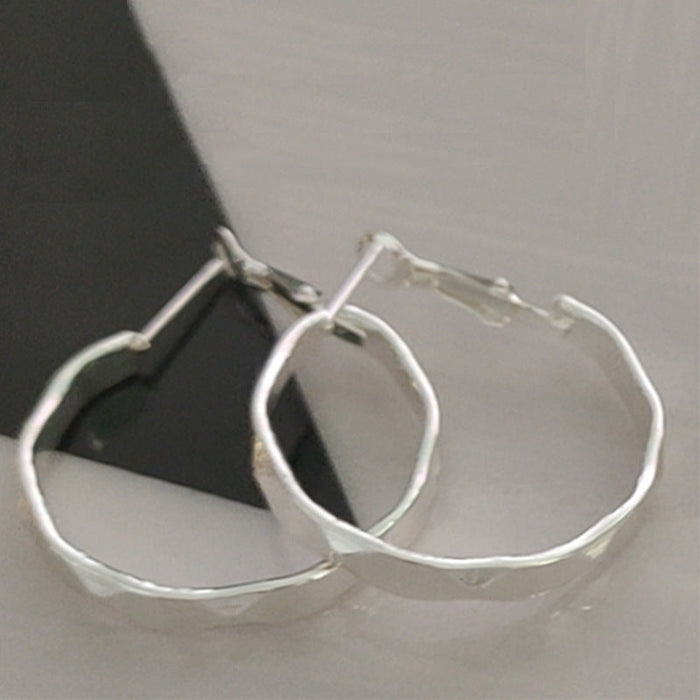 Wholesale circle metal earrings JDC-ES-WN017 Earrings 薇妮 AER948silver Wholesale Jewelry JoyasDeChina Joyas De China