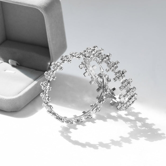 Wholesale Claw Chain Alloy Rhinestone Earrings JDC-ES-JL960 Earrings 氿乐 silver Wholesale Jewelry JoyasDeChina Joyas De China
