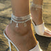 Wholesale Claw Chain Rhinestone Alloy Tennis Chain Letter Anklet JDC-AS-DN003 anklets 道妮 Wholesale Jewelry JoyasDeChina Joyas De China