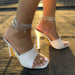 Wholesale Claw Chain Rhinestone Alloy Tennis Chain Letter Anklet JDC-AS-DN003 anklets 道妮 Wholesale Jewelry JoyasDeChina Joyas De China