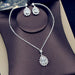 Wholesale Claw Chain Rhinestone Zircon Necklace Earring Set JDC-NE-JX009 Necklaces 锦希 GS08 set Wholesale Jewelry JoyasDeChina Joyas De China